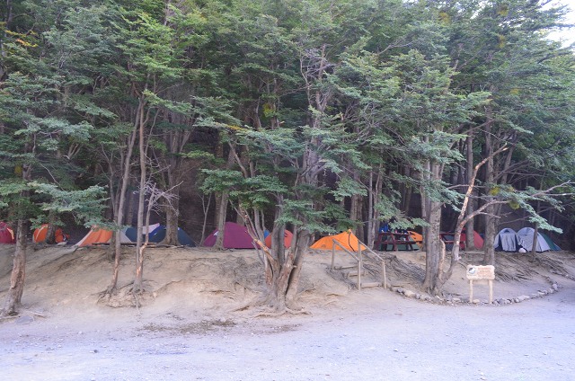 A crowded campsite