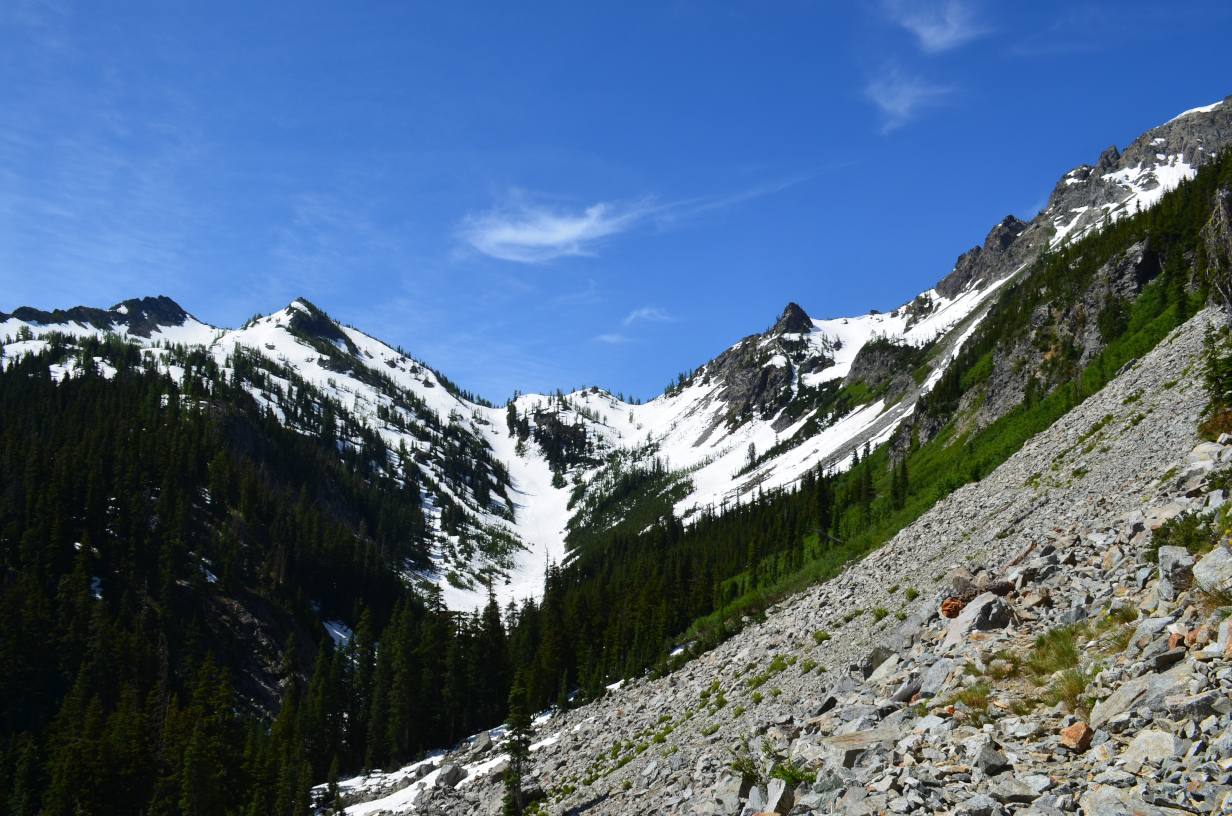Hiking up to Pomas Pass from Ice Creek.