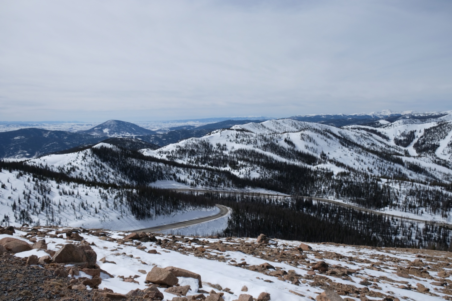 View of the highway up to Monarch Pass.