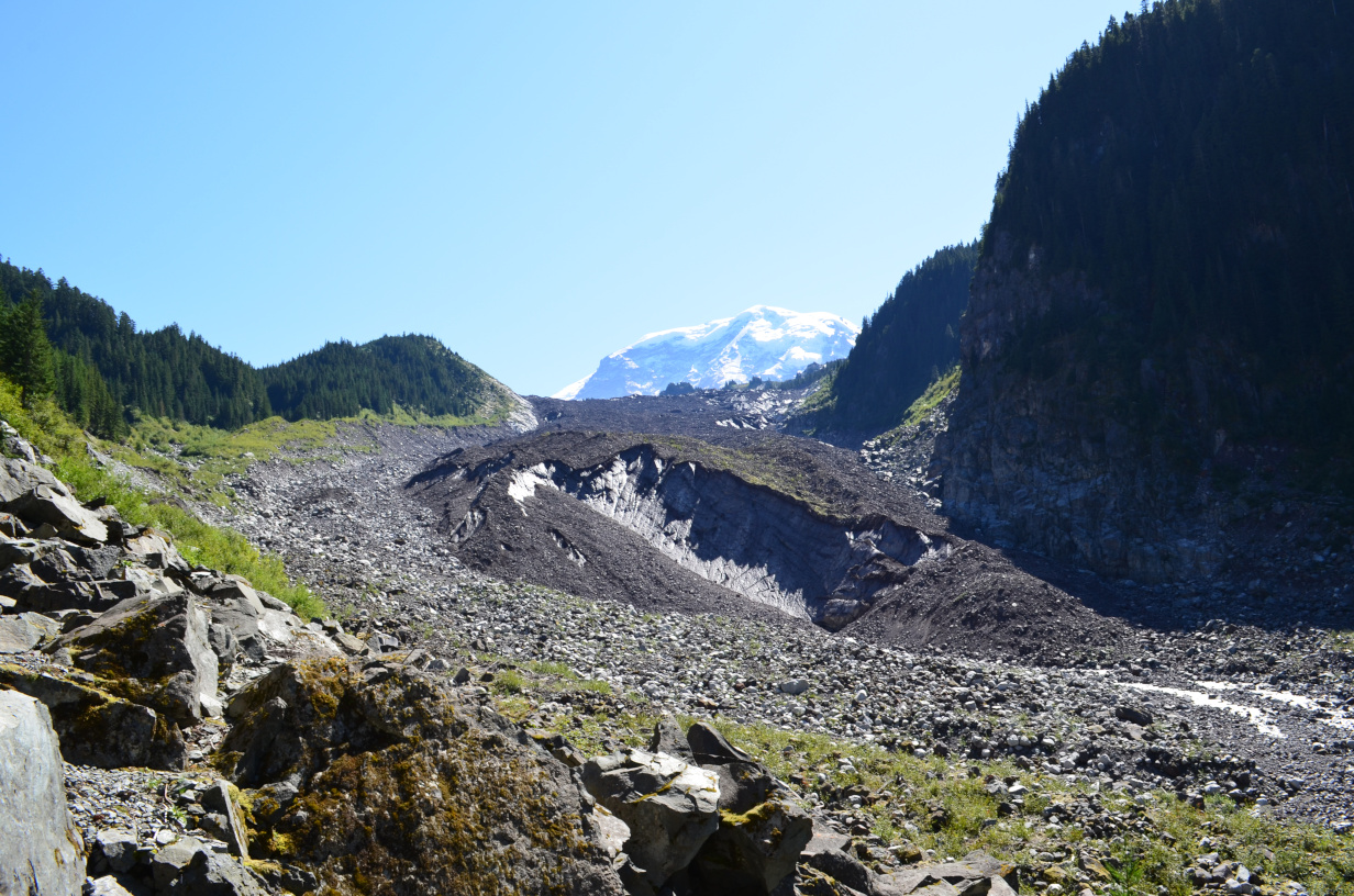 The snout of Carbon Glacier