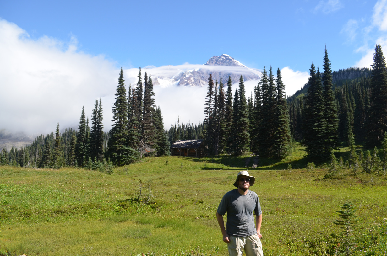 The author with Mt. Rainier in the background.