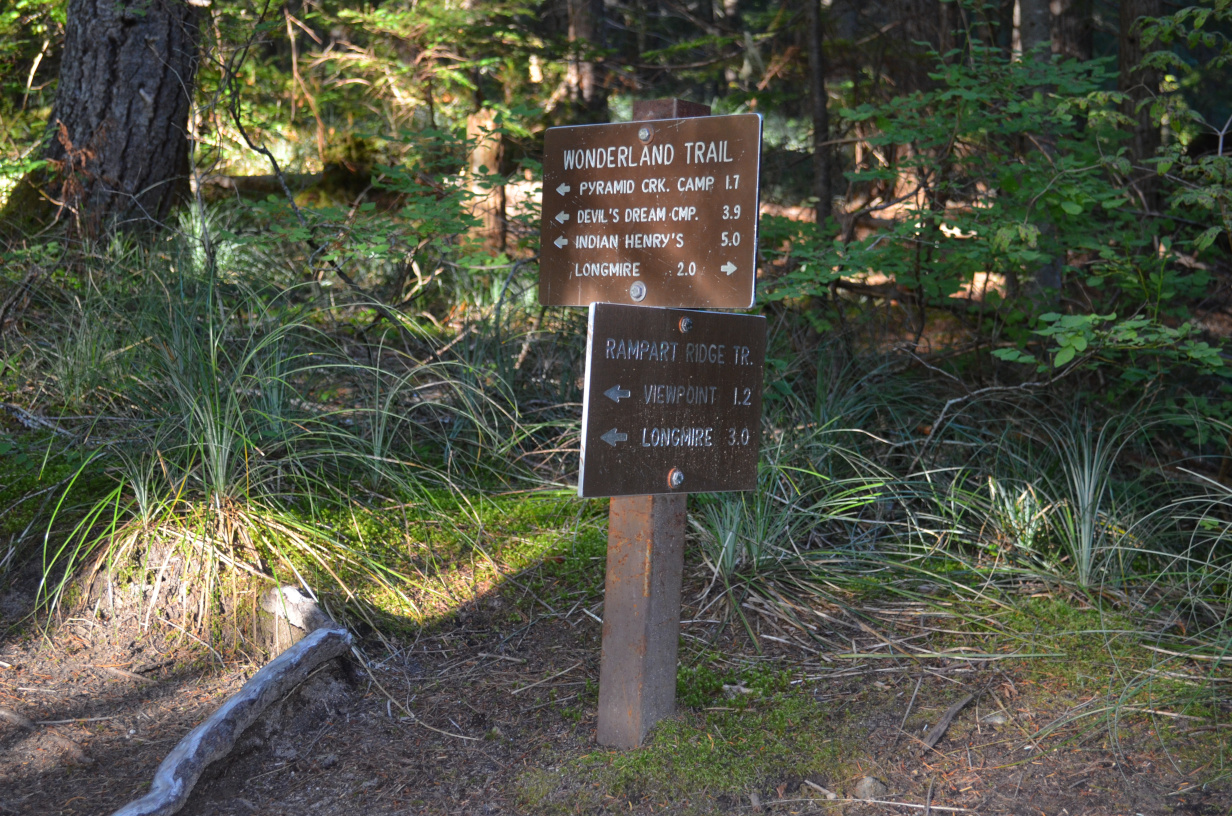 Sign at a junction on the first day.