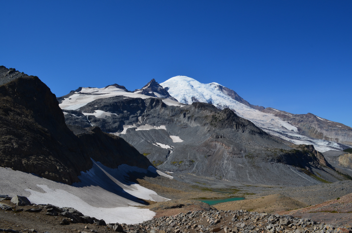 A view of Mt. Rainier as I approach Panhandle Gap.