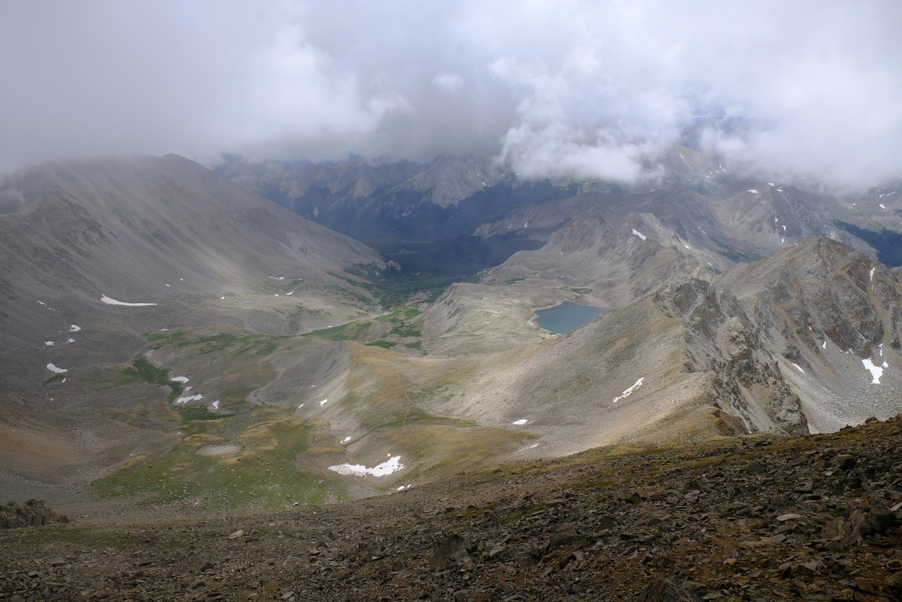 Bear lake from the top of Mt. Harvard.