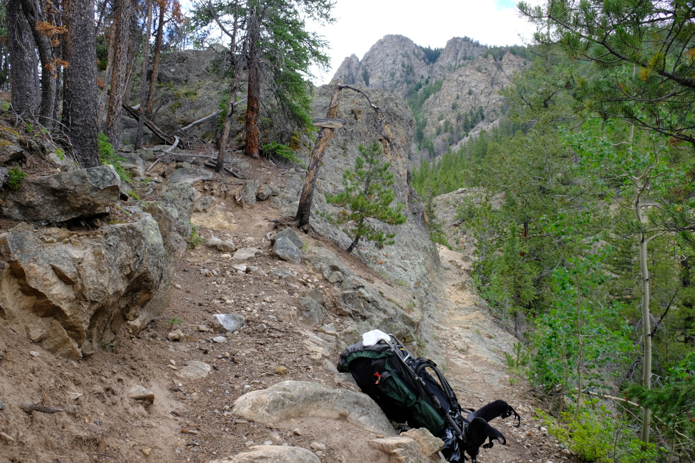 Trail over a narriow spot in the canyon.