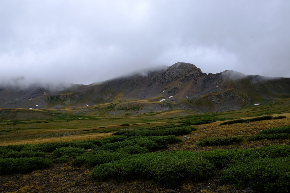 View of Missouri Mountain, with the summit in a cloud.