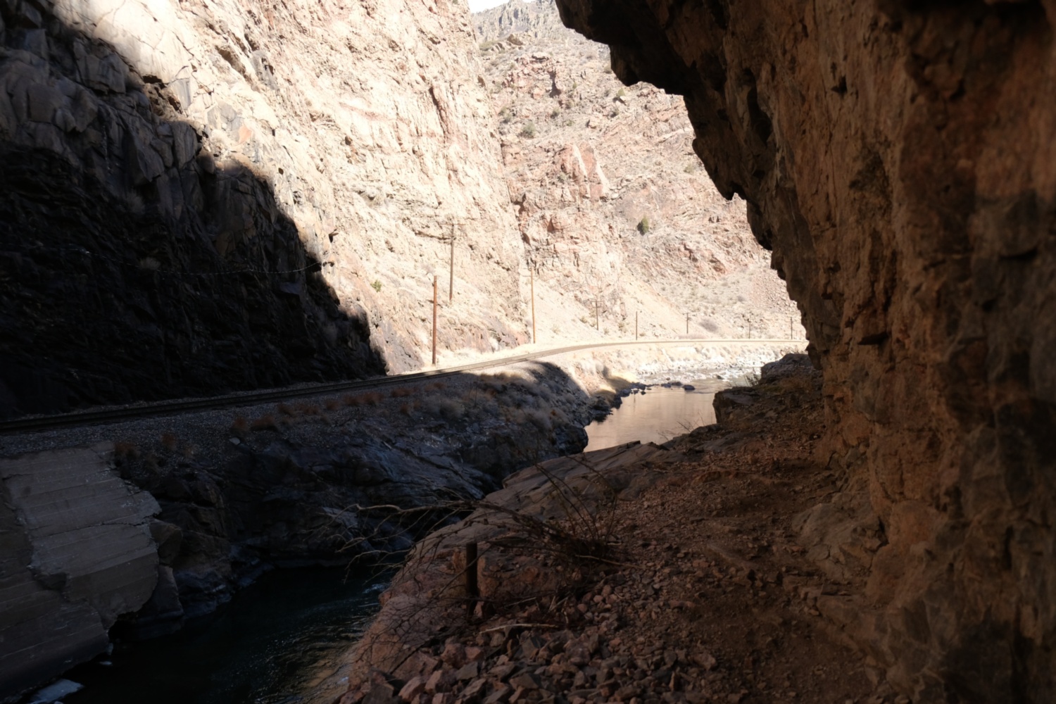 Looking down river from the pipe notch.