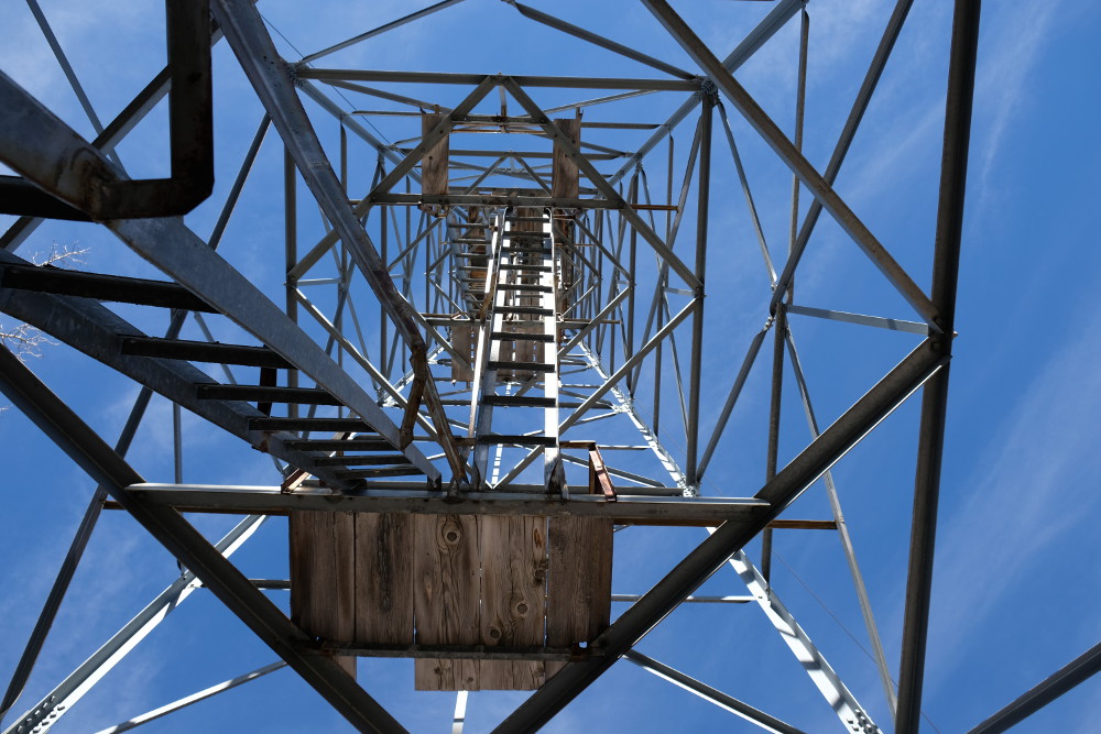 The stairs up to the watch tower.