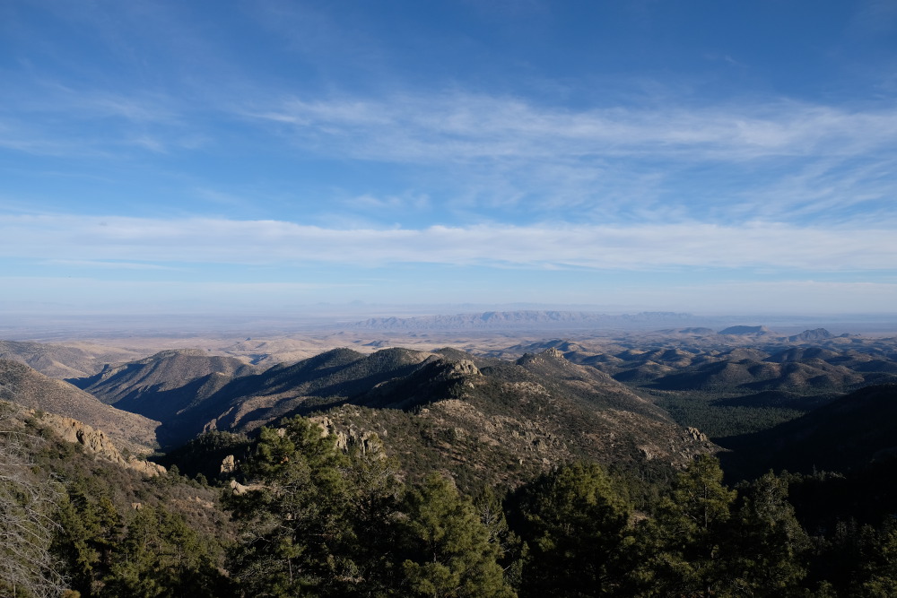 The view east, overlooking the canyon the campground is in.