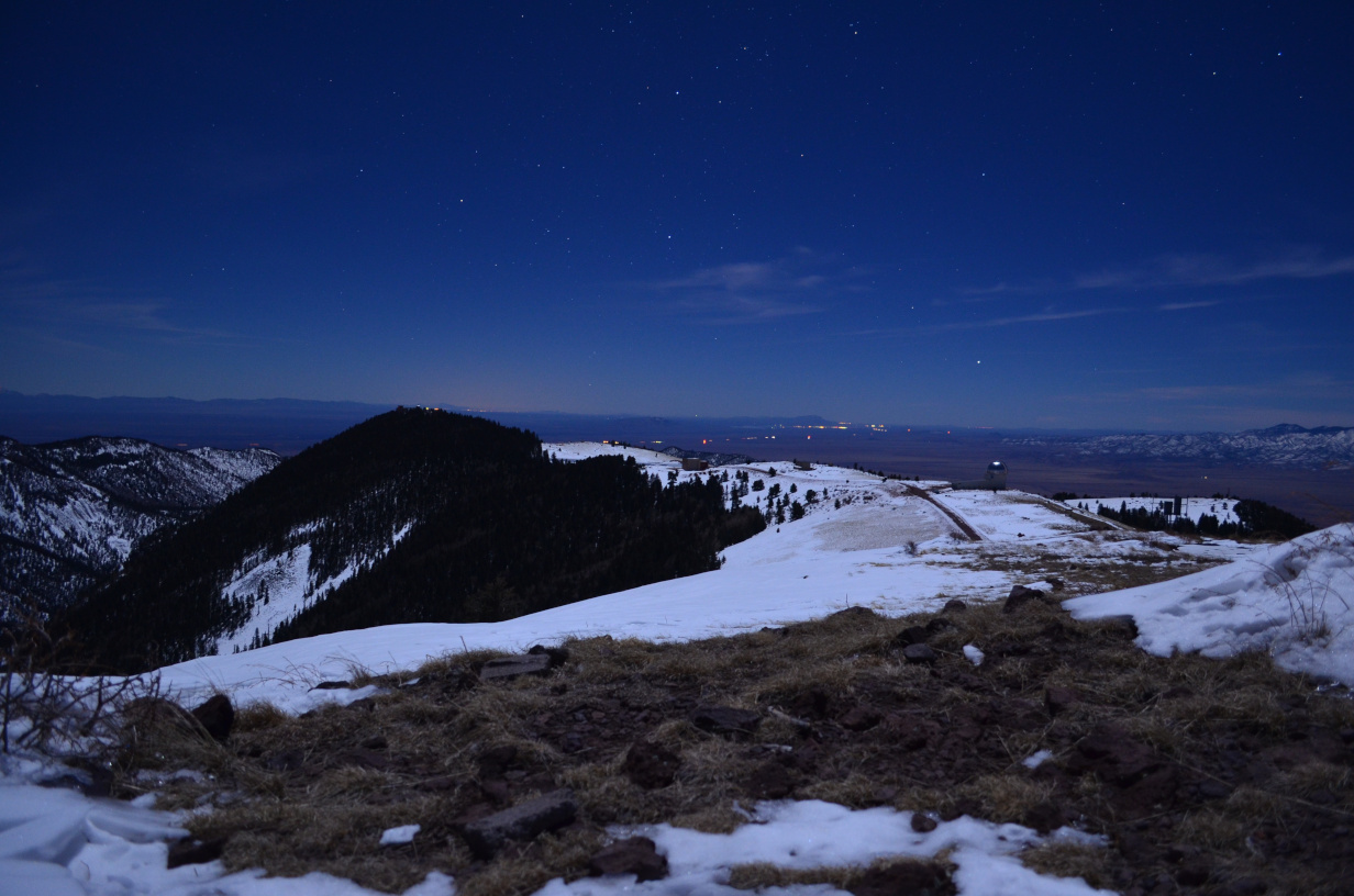 A view of Magdalena Ridge at night.