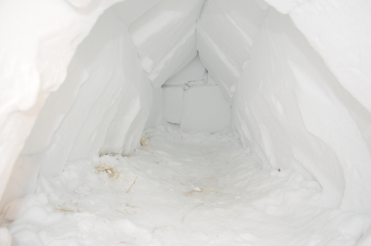 Inside the snowhouse.