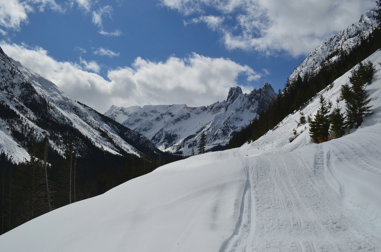 Snowed in road headed up to Washington Pass.