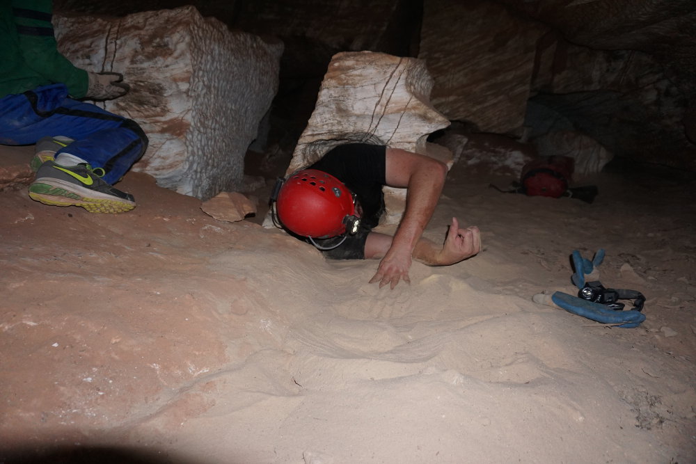 David going through the Alabaster crawl block.