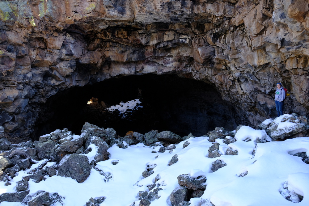 Snow at the entry to Big Skylight Cave.