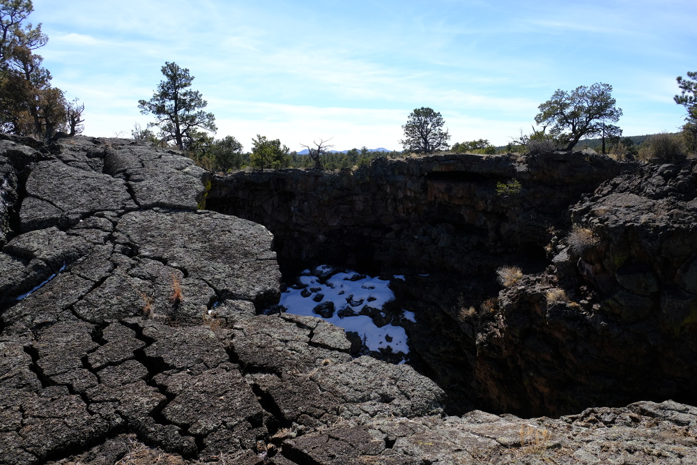 The collapsed lava tube.