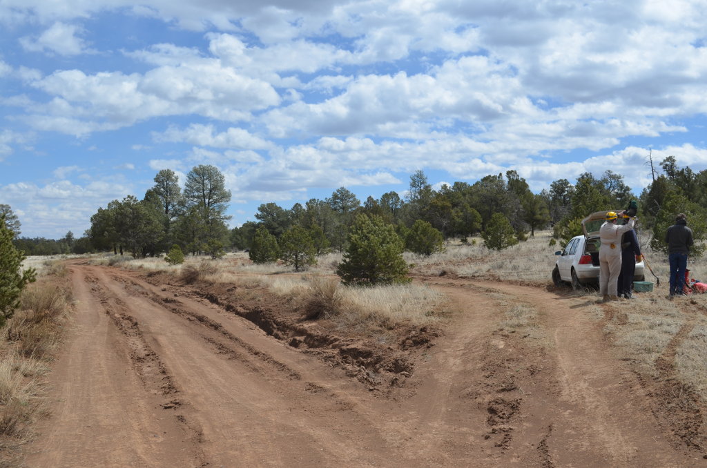 Parked near the trail head.