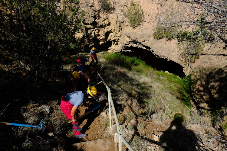 Working on the entry trail