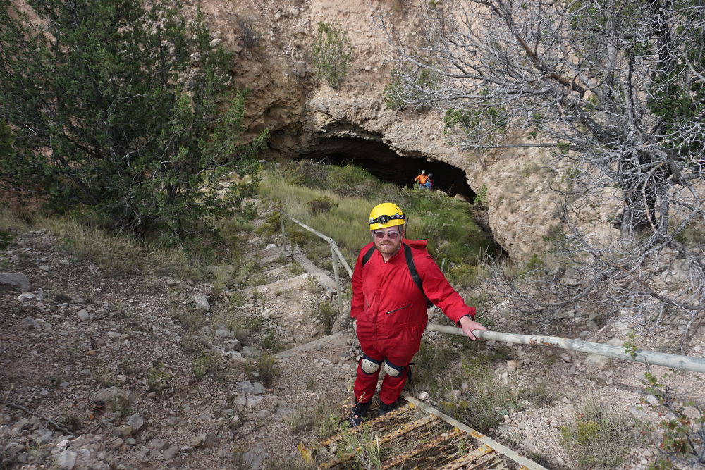 Brad entering Fort Stanton Cave.