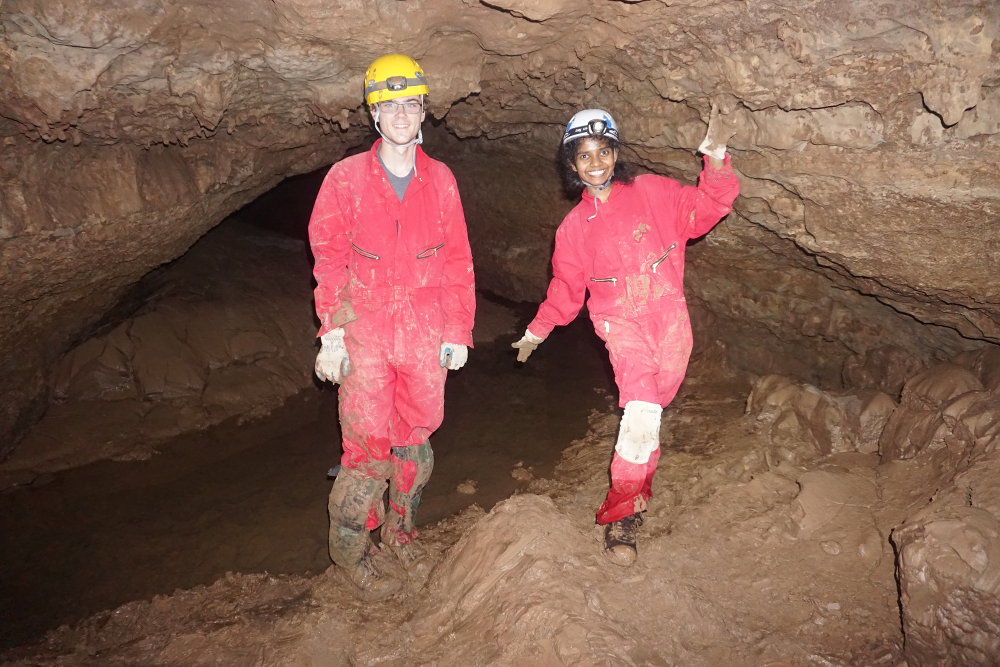 Inside sewer pipe passage.