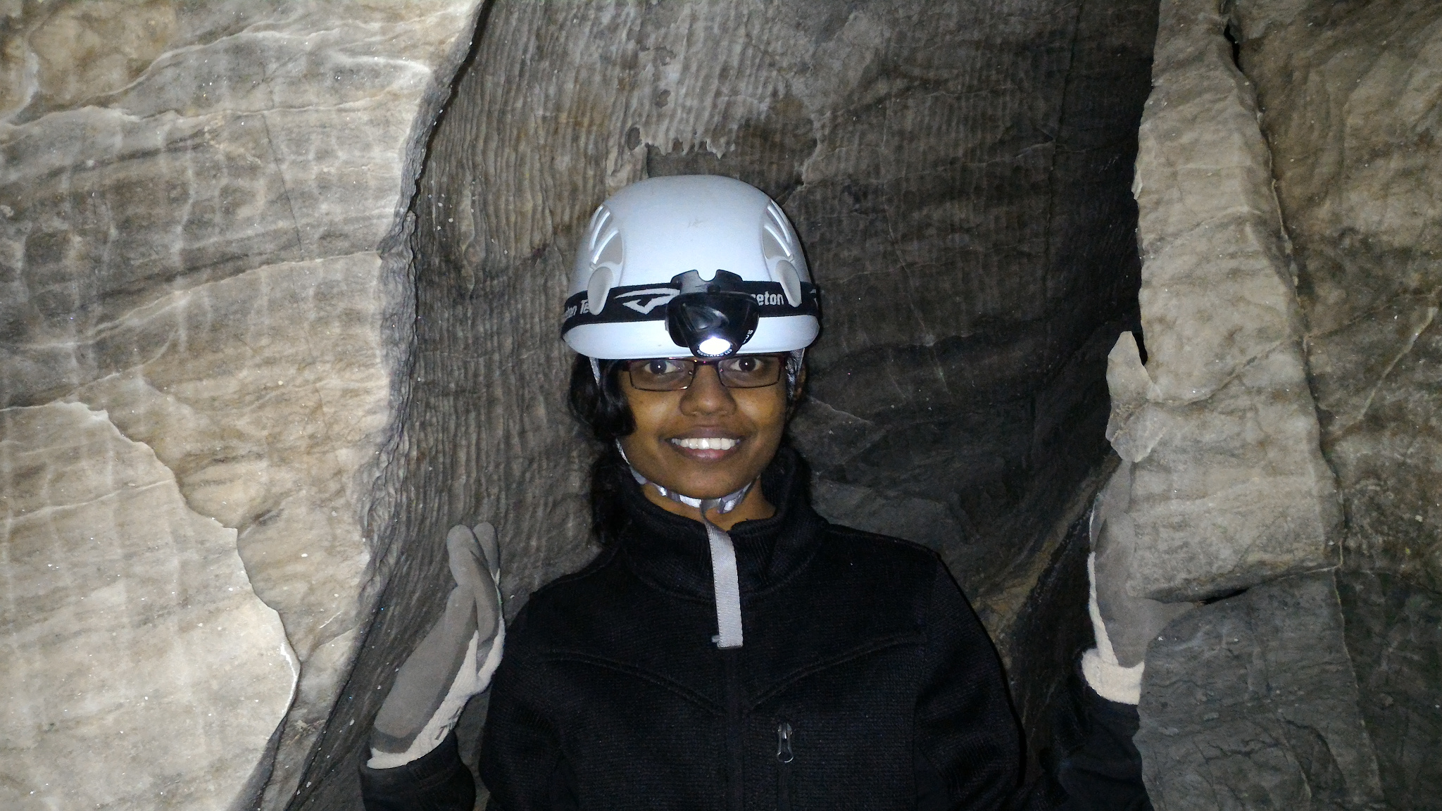 Eshani inside Millrace Cave.