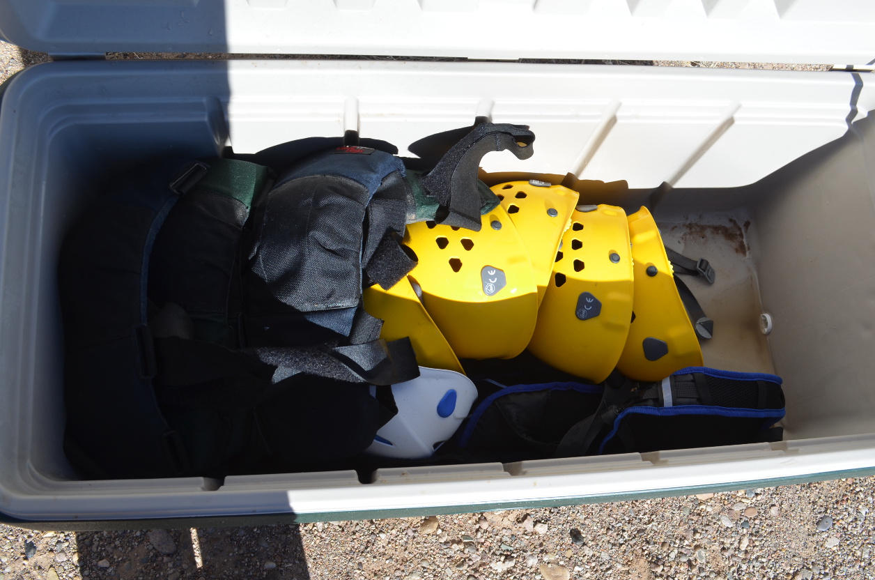 Gear packed into the WNS decon unit.