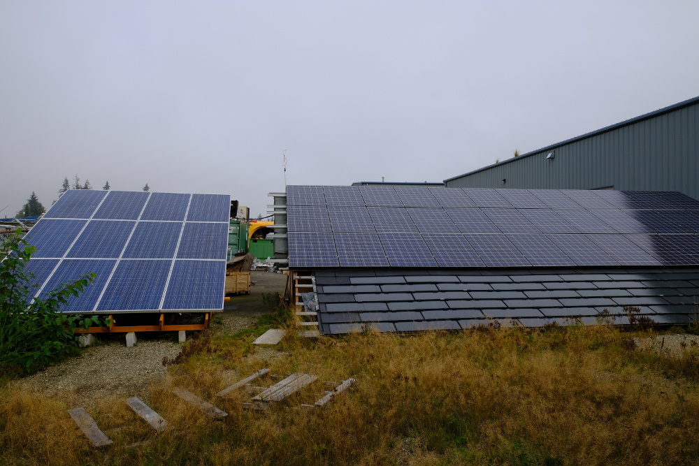 A set of solar panels for testing their systems.